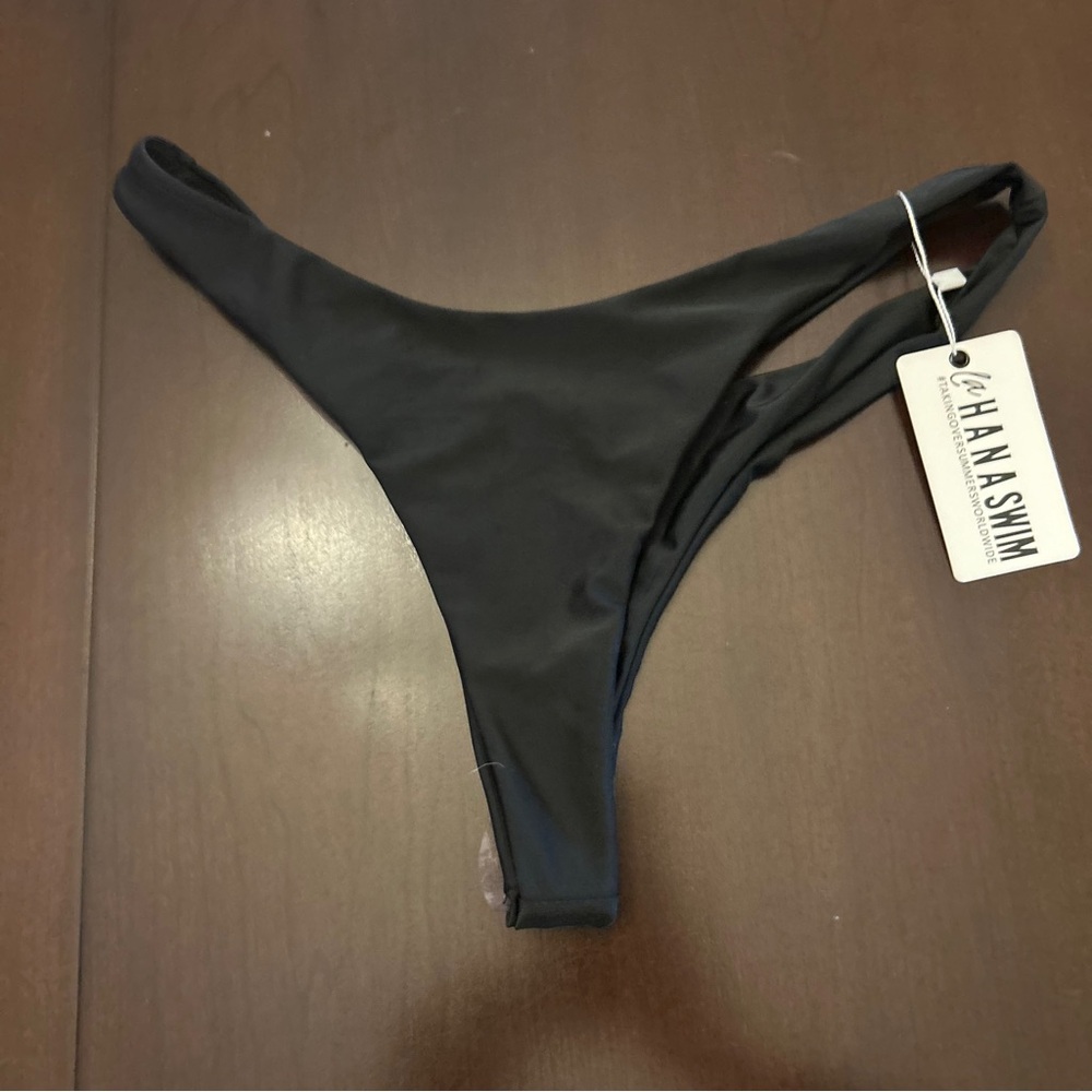 La Hana Swim Black Bikini Bottoms NWT Size XL